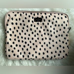 Kate Spade Black and Cream Polka Dot Laptop Case
